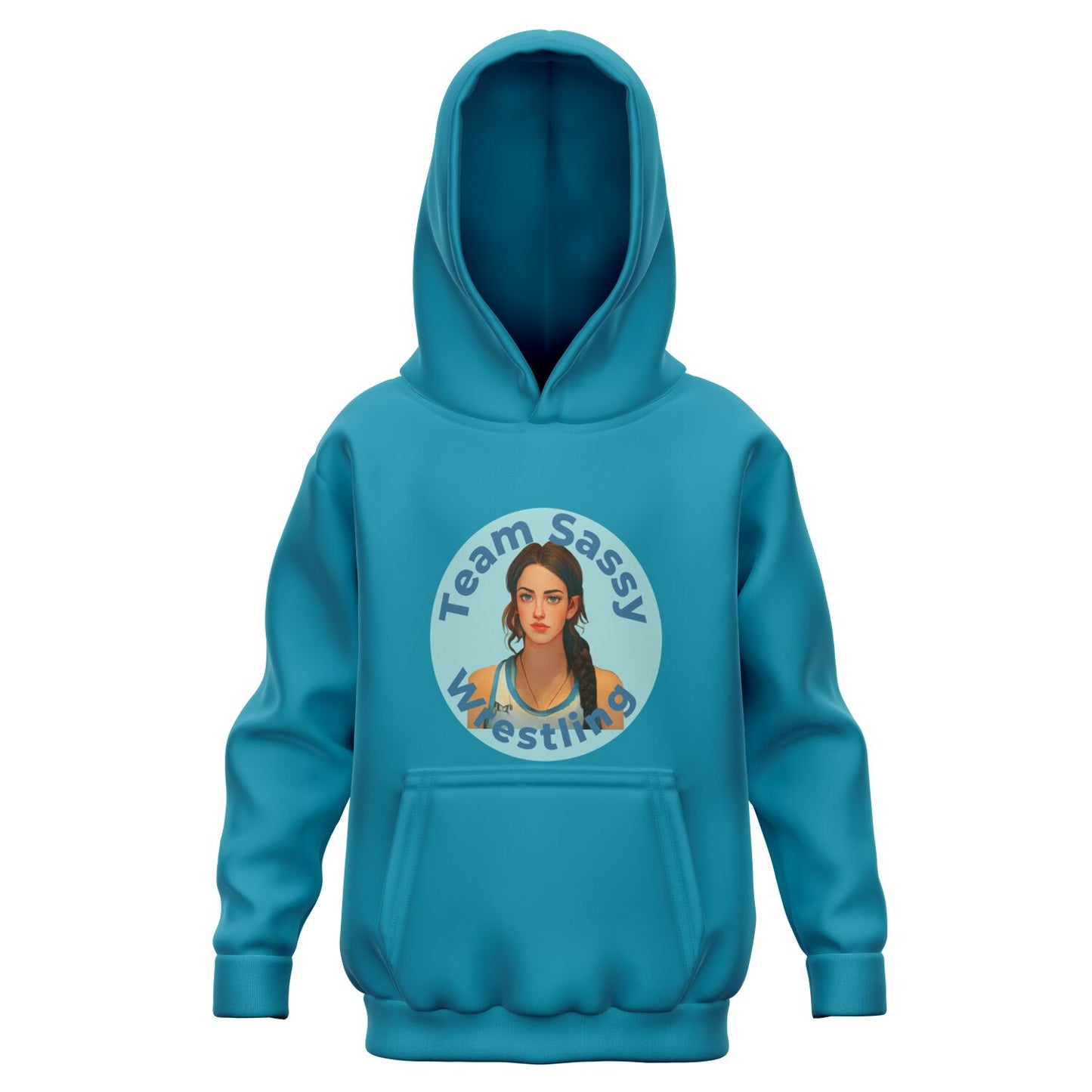 Athletic Kids Hoodie - Blue with Blue Logo