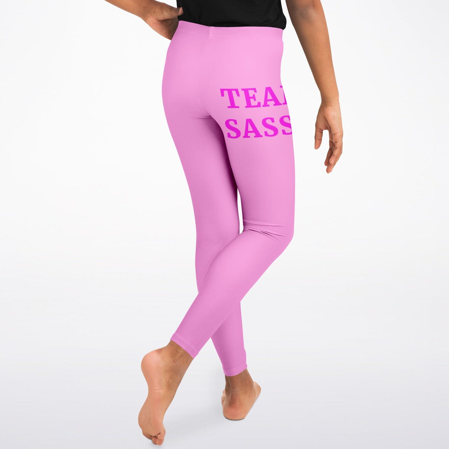 Team Sassy Youth Leggings- Light Pink and Bright Pink