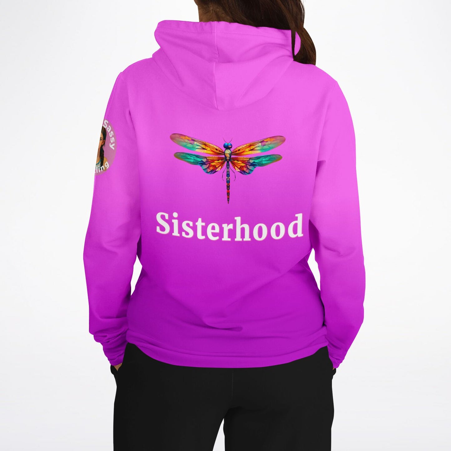 Team Sassy Dragonfly Purple Hoodie-Cotton Lined