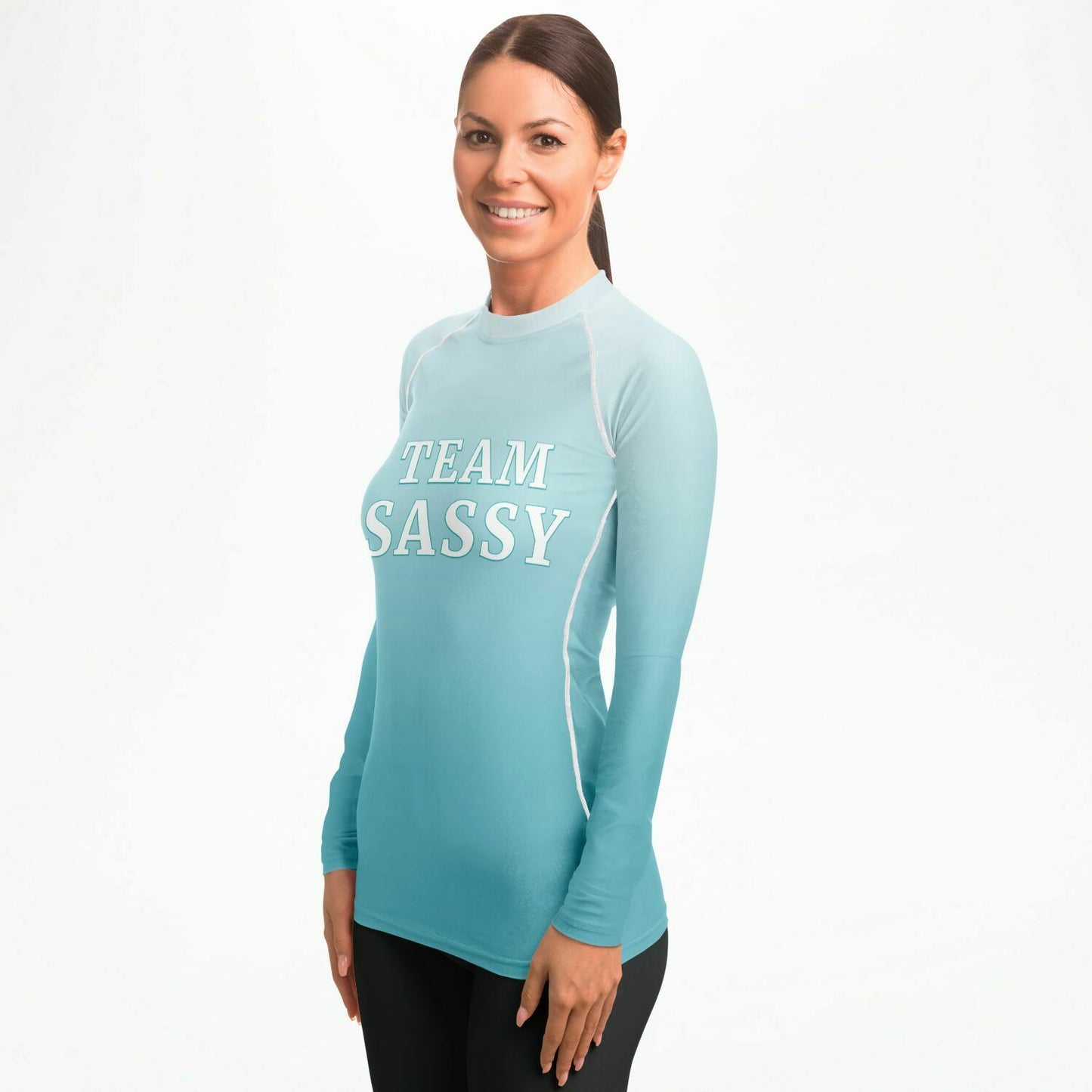 Women's Team Sassy Rashguard- Blue and White