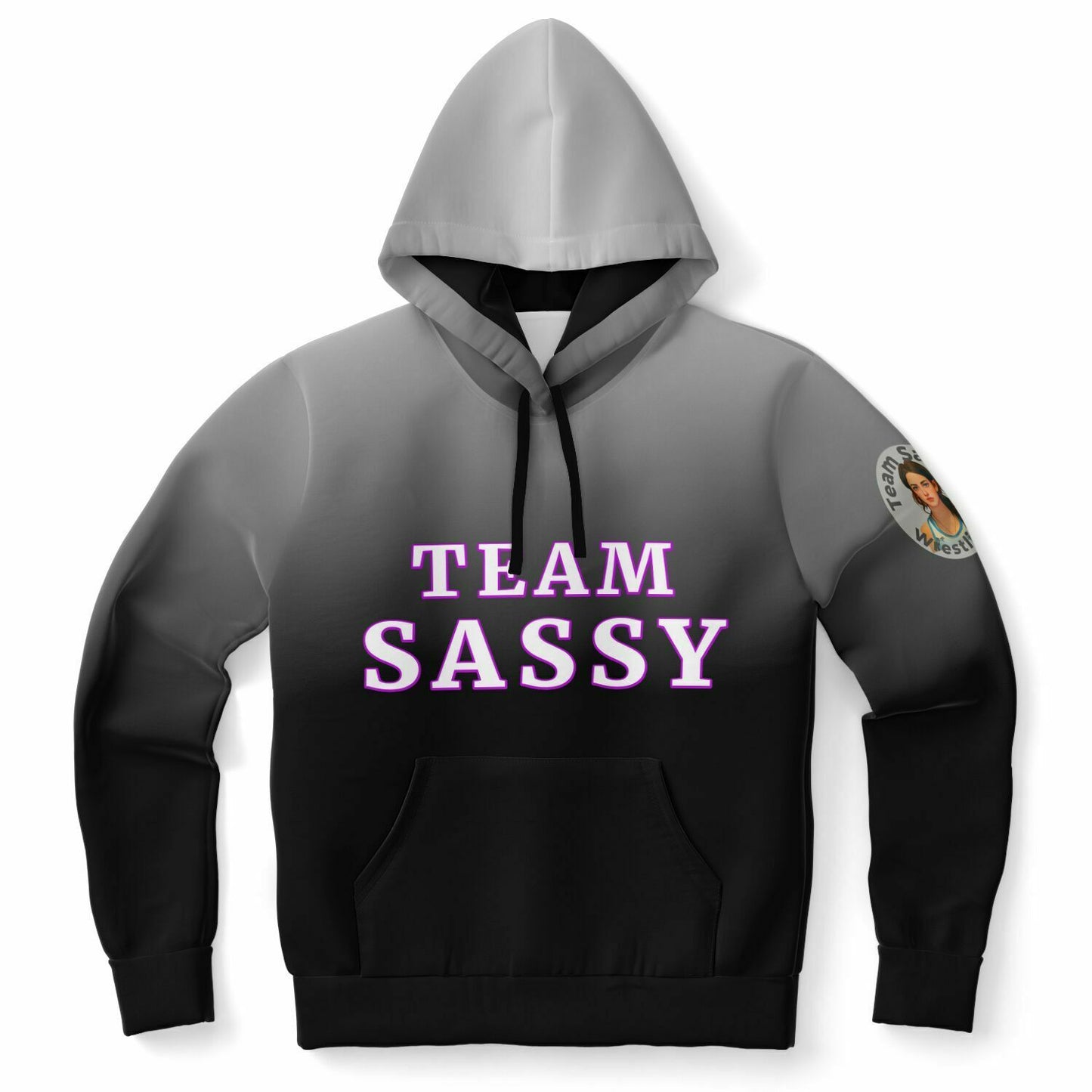 Team Sassy Black-Purple Skull Hoodie-Cotton Lined