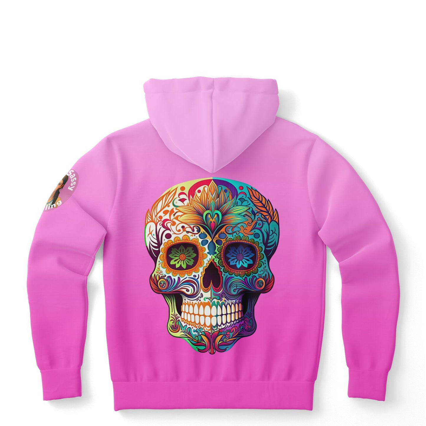 Team Sassy Multi-Color Skull Pink Hoodie-Cotton Lined