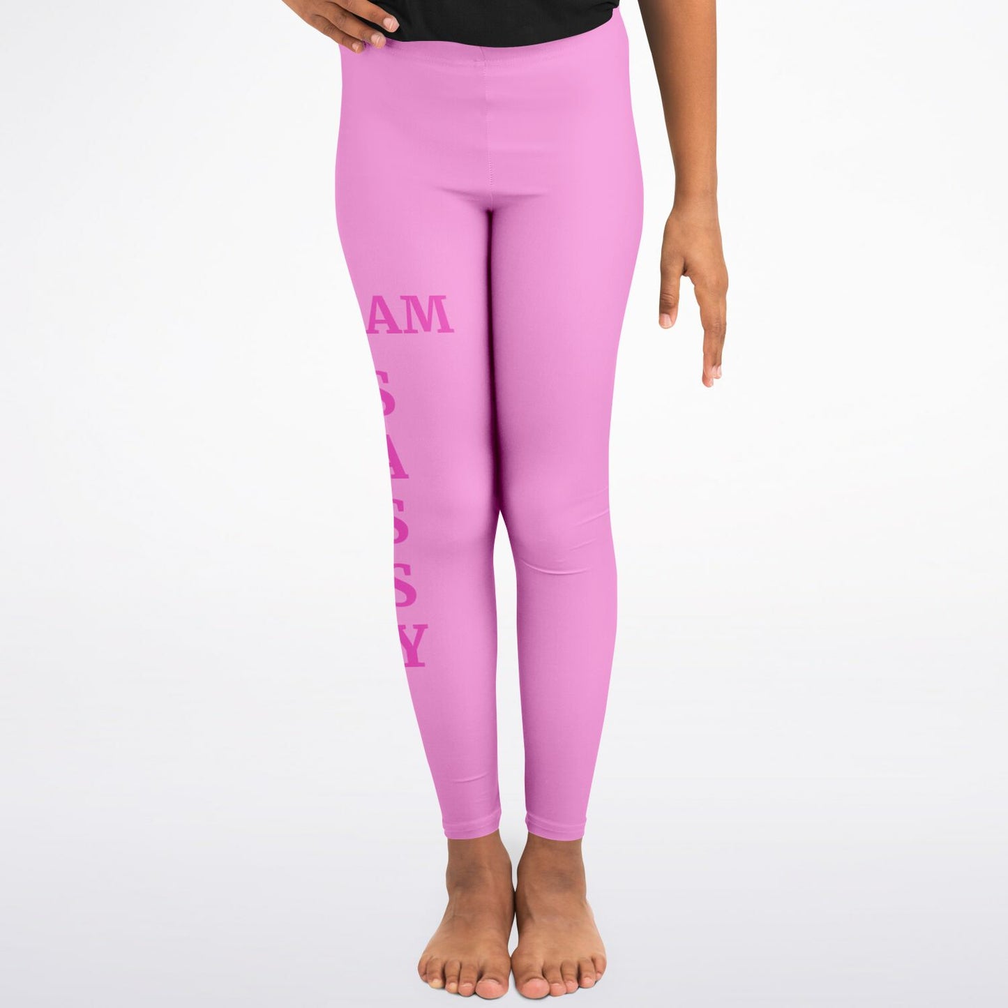 Team Sassy Youth Leggings-Light Pink and Bright Pink Leg