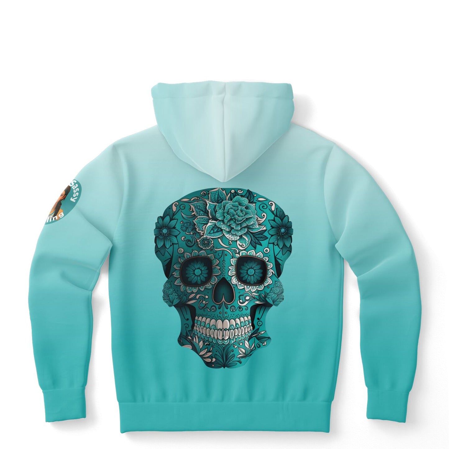 Team Sassy Teal Skull Hoodie-Cotton Lined