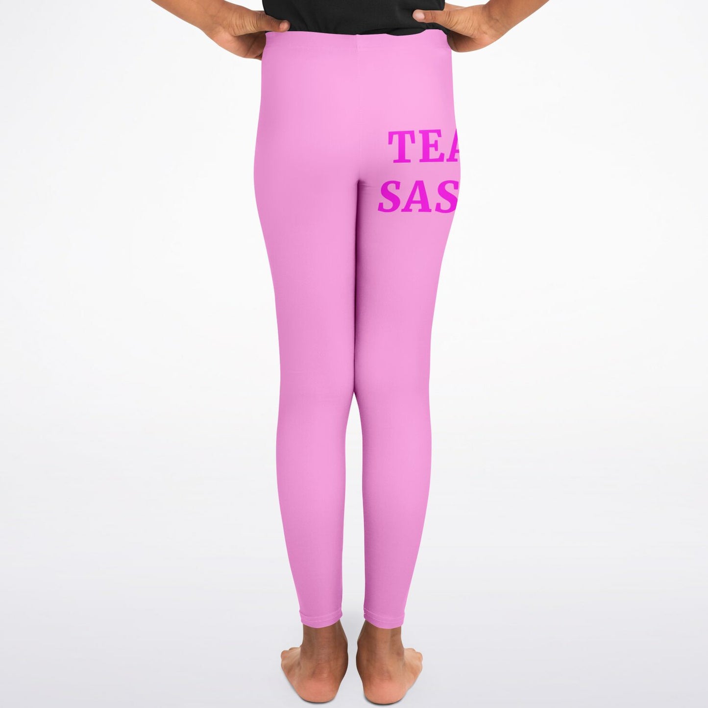 Team Sassy Youth Leggings- Light Pink and Bright Pink