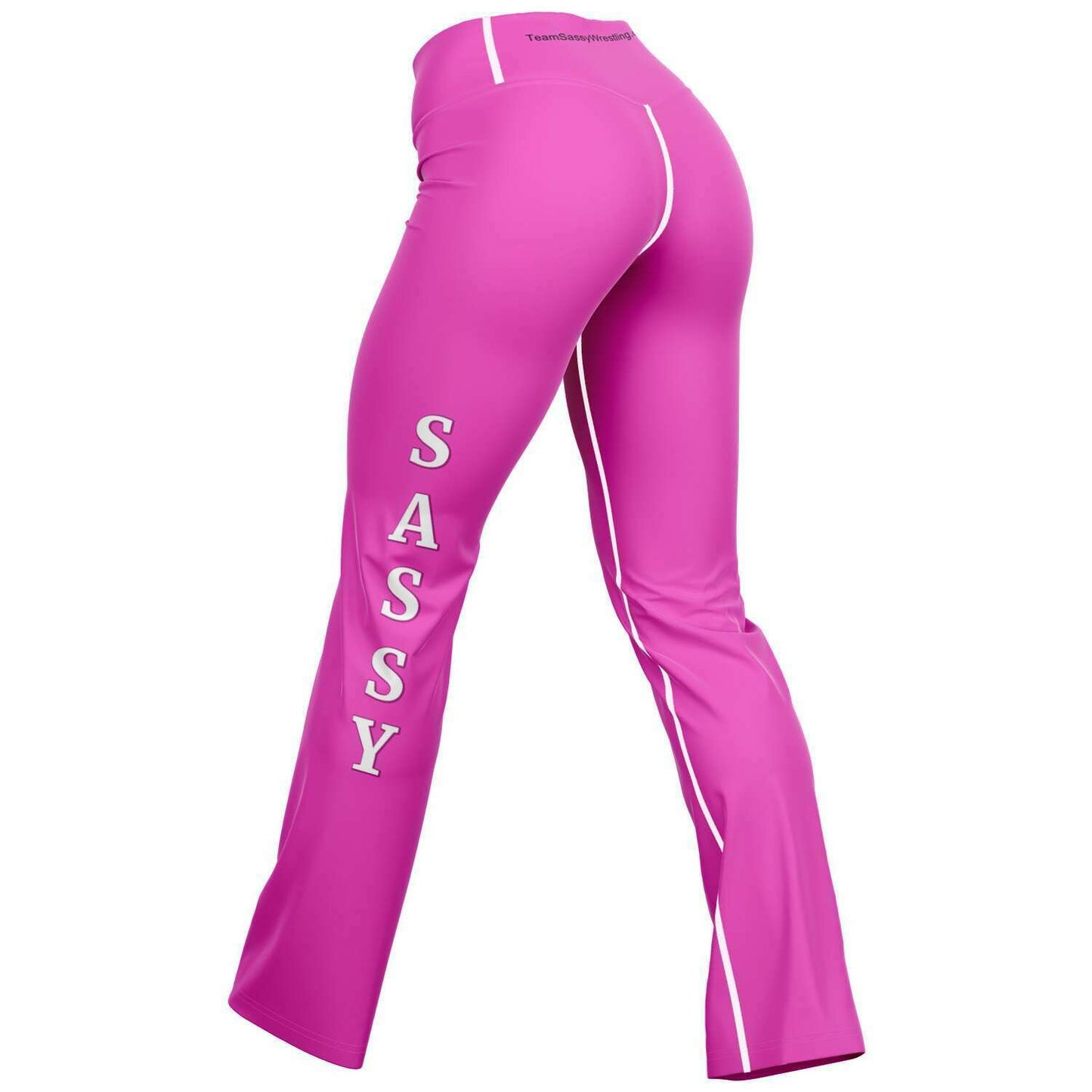 Team Sassy Bright Pink Flare Leggings