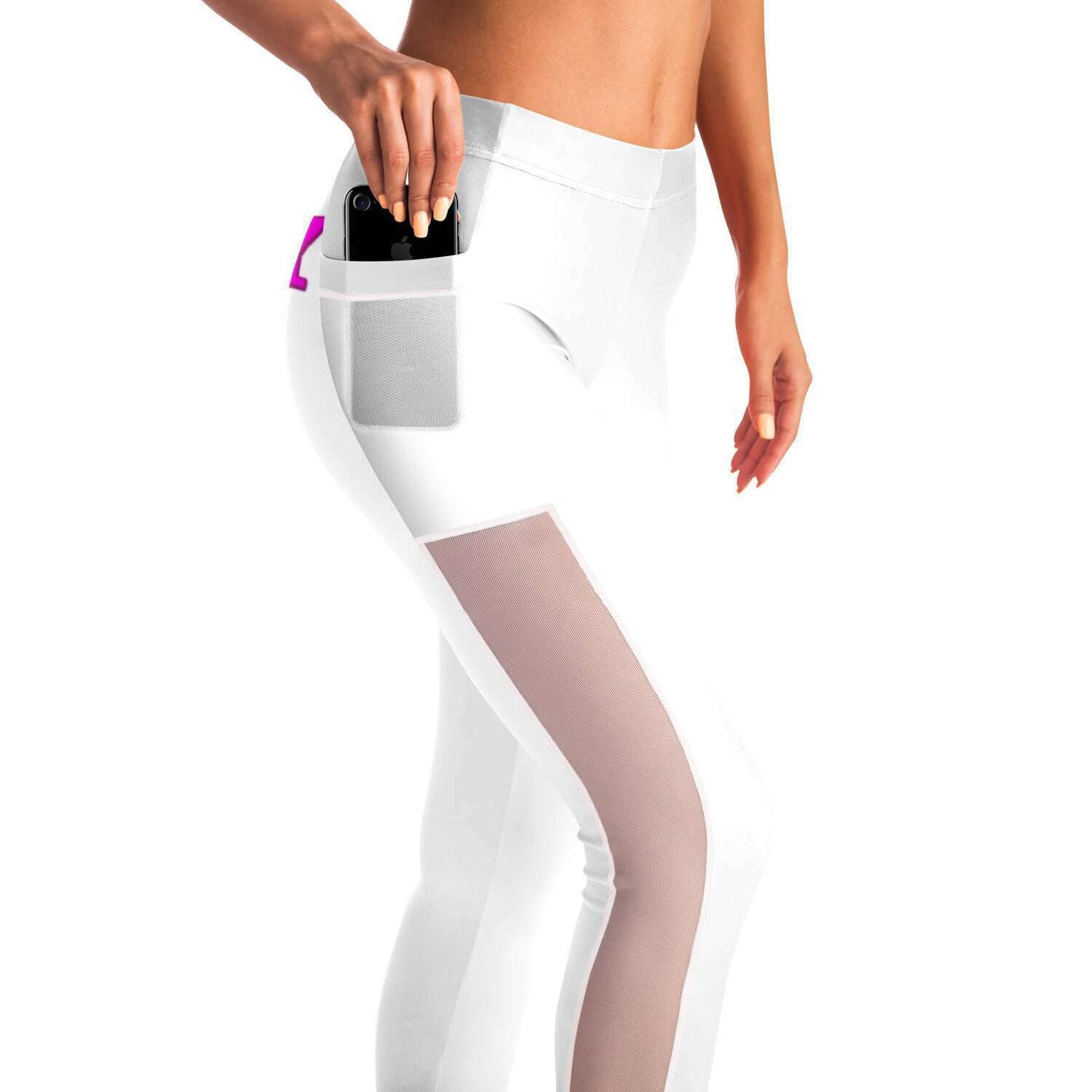 Team Sassy "Butt" White Mesh Pocket Leggings