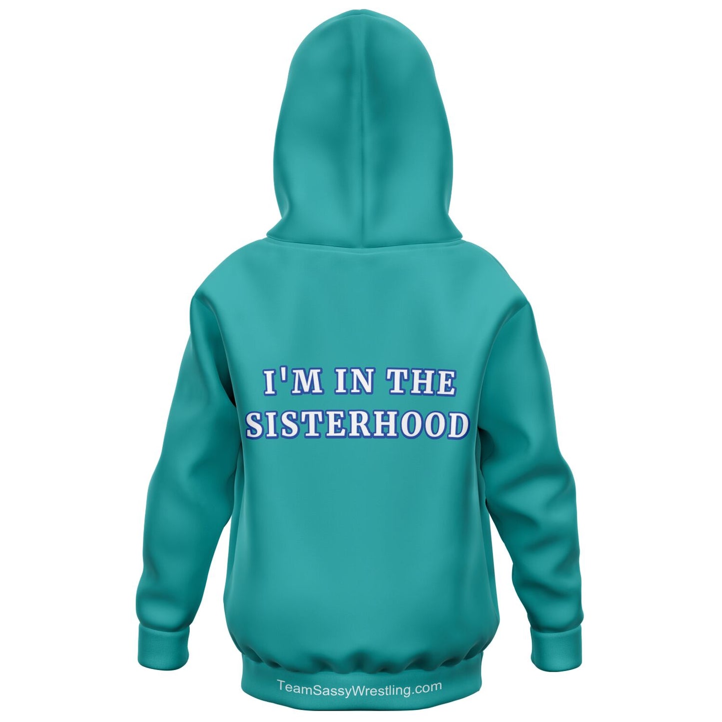 Athletic Kids Hoodie - Teal with Blue Logo