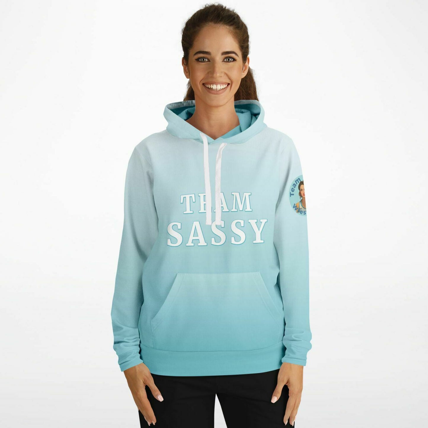 Team Sassy Light Blue Skull Hoodie-Cotton Lined