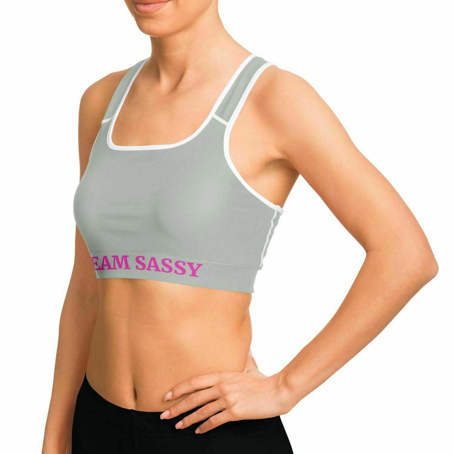 Team Sassy Silver Sports Bra