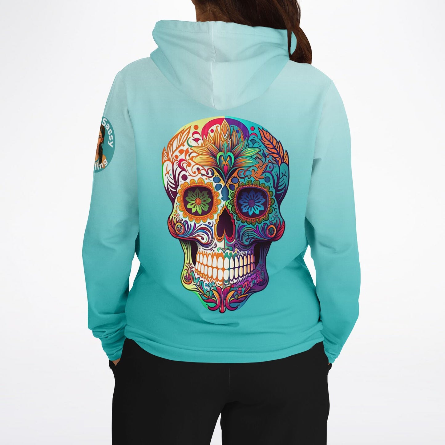 Team Sassy Multi-Color Skull Hoodie-Cotton Lined