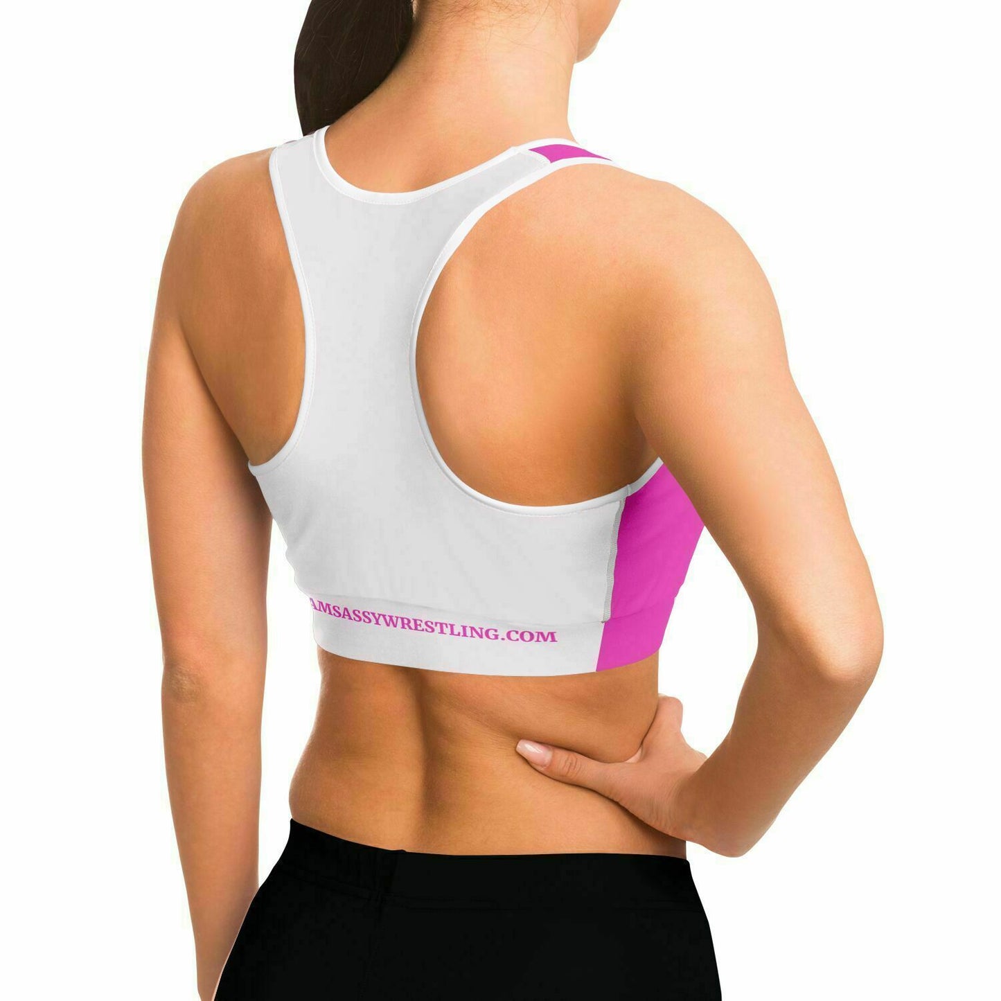 Team Sassy Pink-White Sports Bra