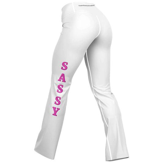 Team Sassy White Flare Leggings