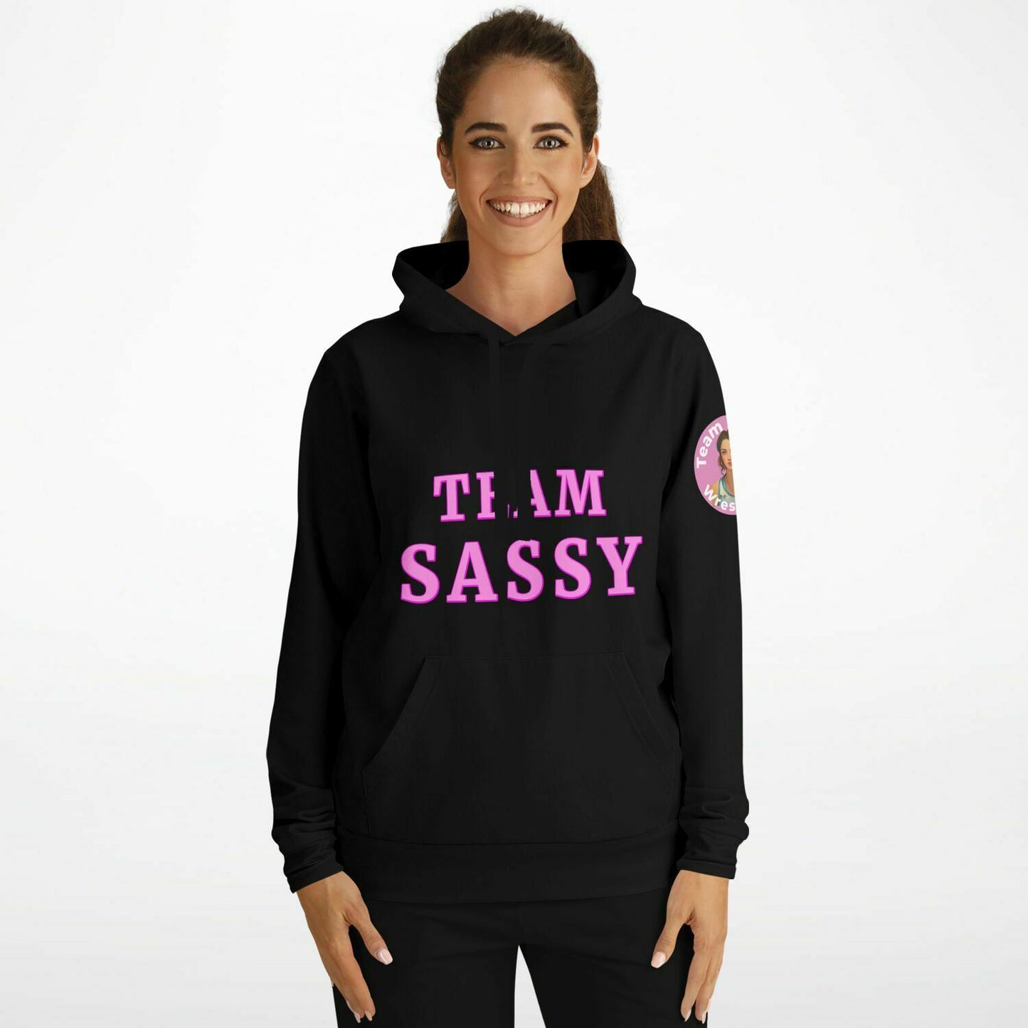 Team Sassy Multi-Color Skull Black Hoodie-Cotton Lined