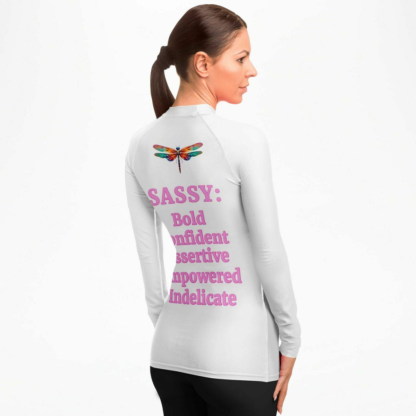 Women's Team Sassy Definition Rashguard- White and Pink