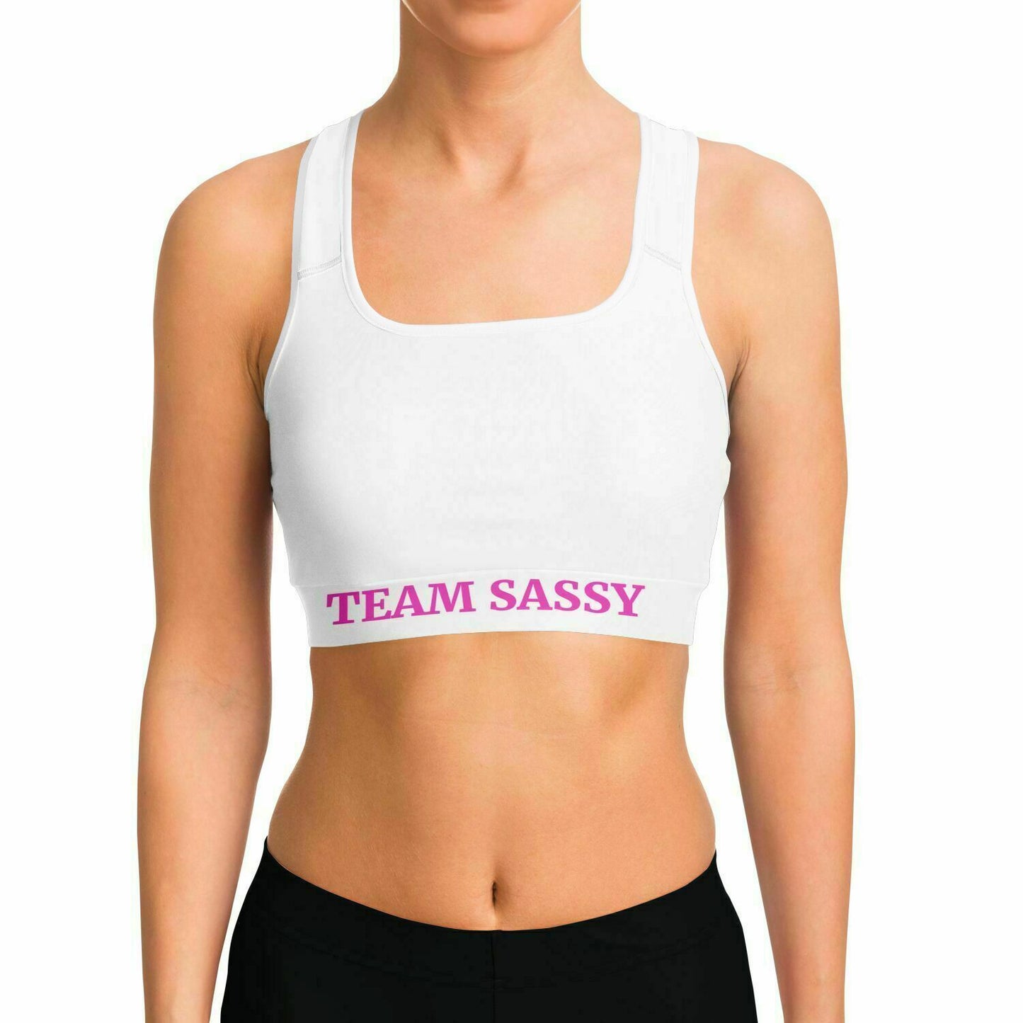 Team Sassy White Sports Bra