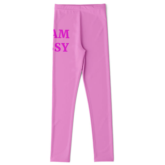 Team Sassy Youth Leggings- Light Pink and Bright Pink