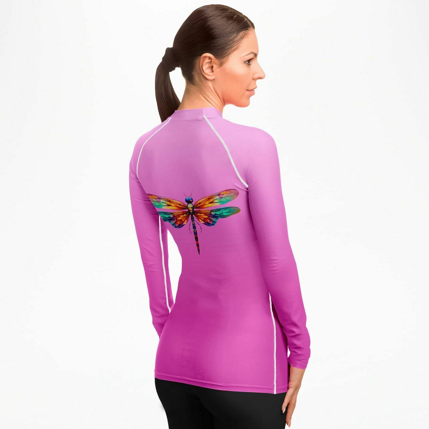 Women's Team Sassy Rashguard- Pink and White