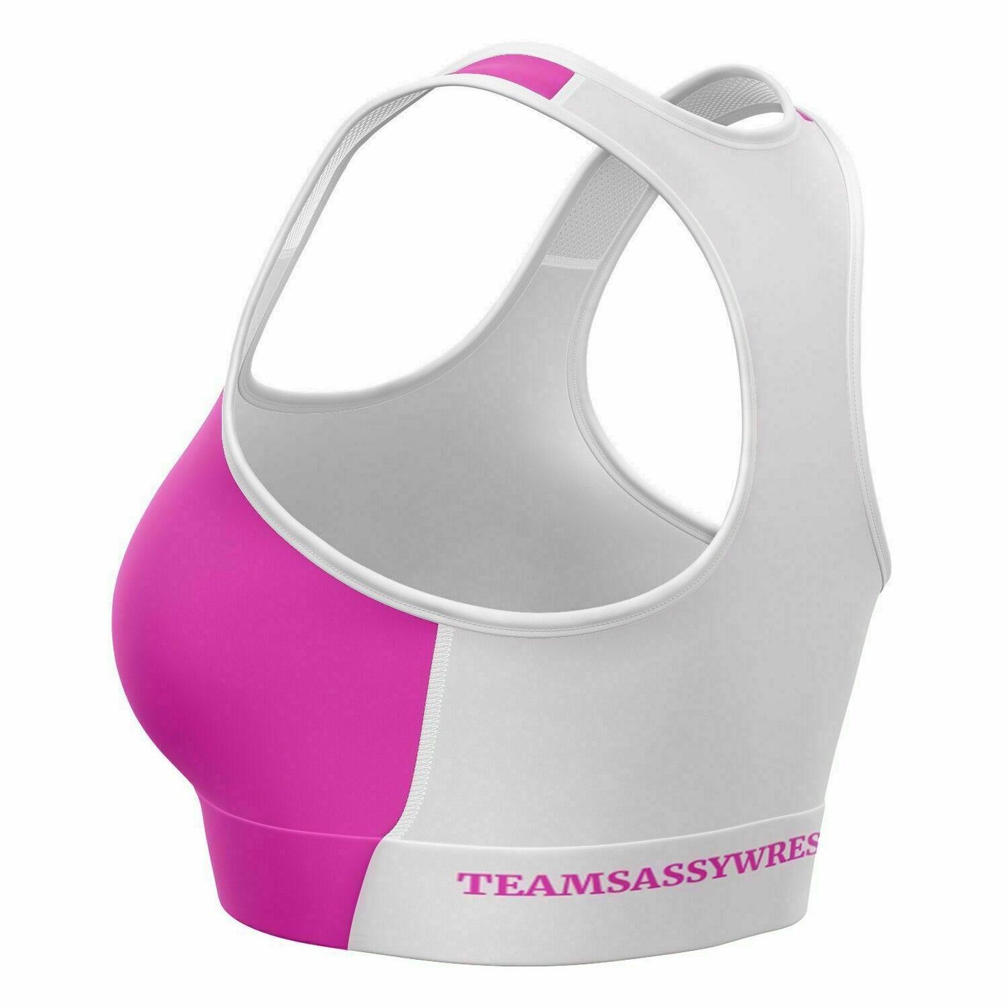 Team Sassy Pink-White Sports Bra