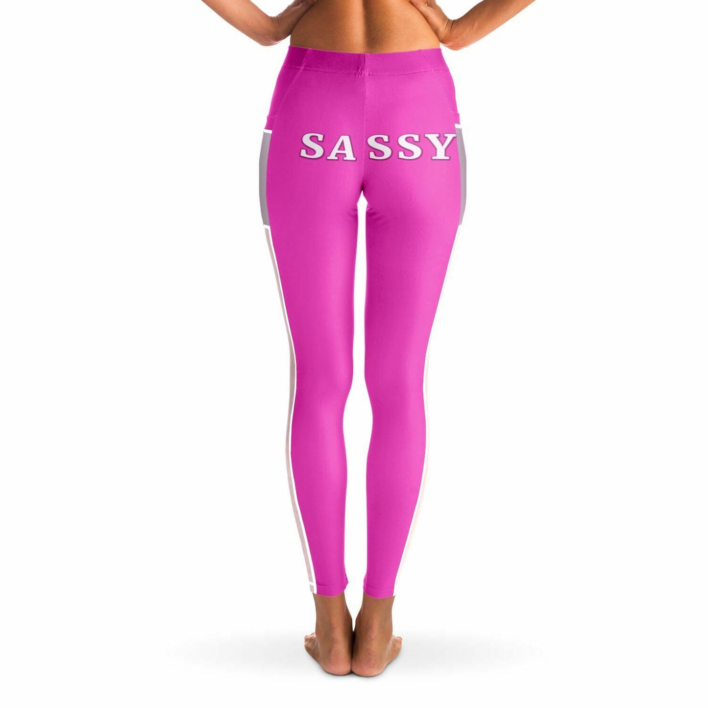 Team Sassy "Butt" Bright Pink Mesh Pocket Leggings