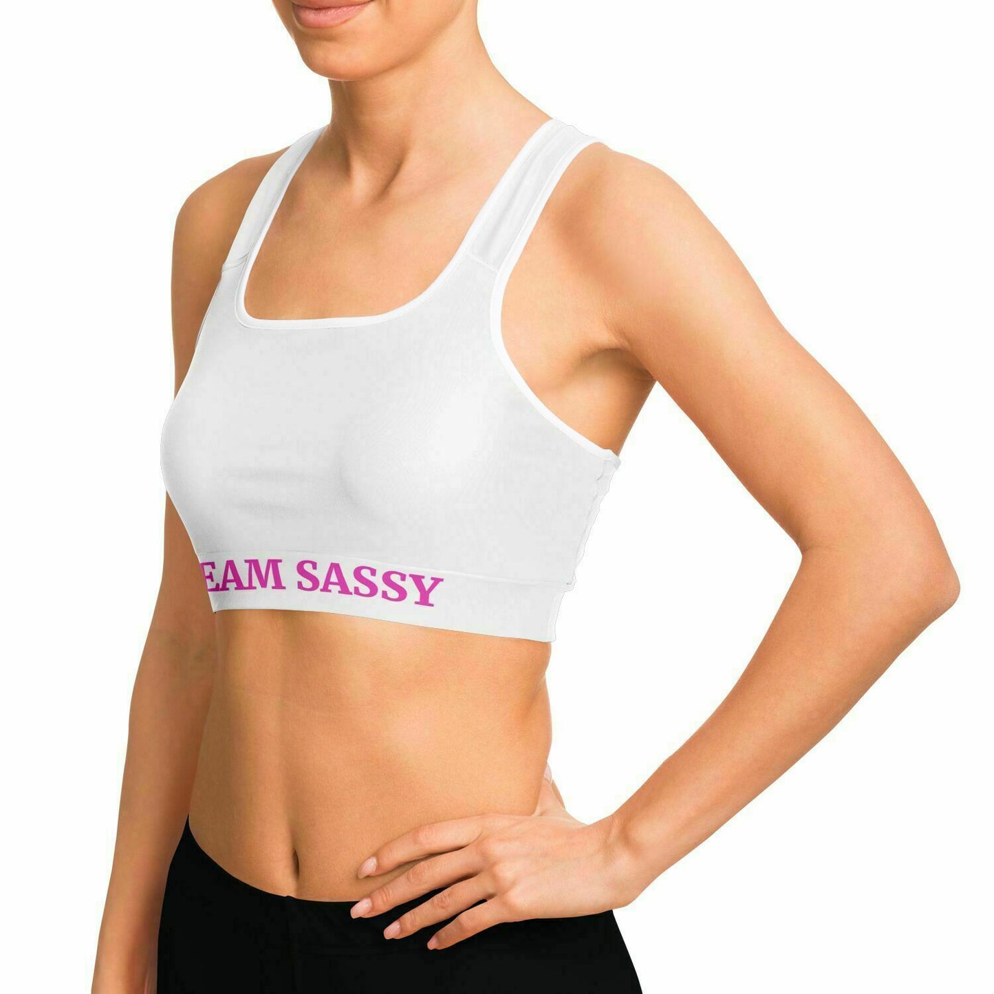 Team Sassy White Sports Bra