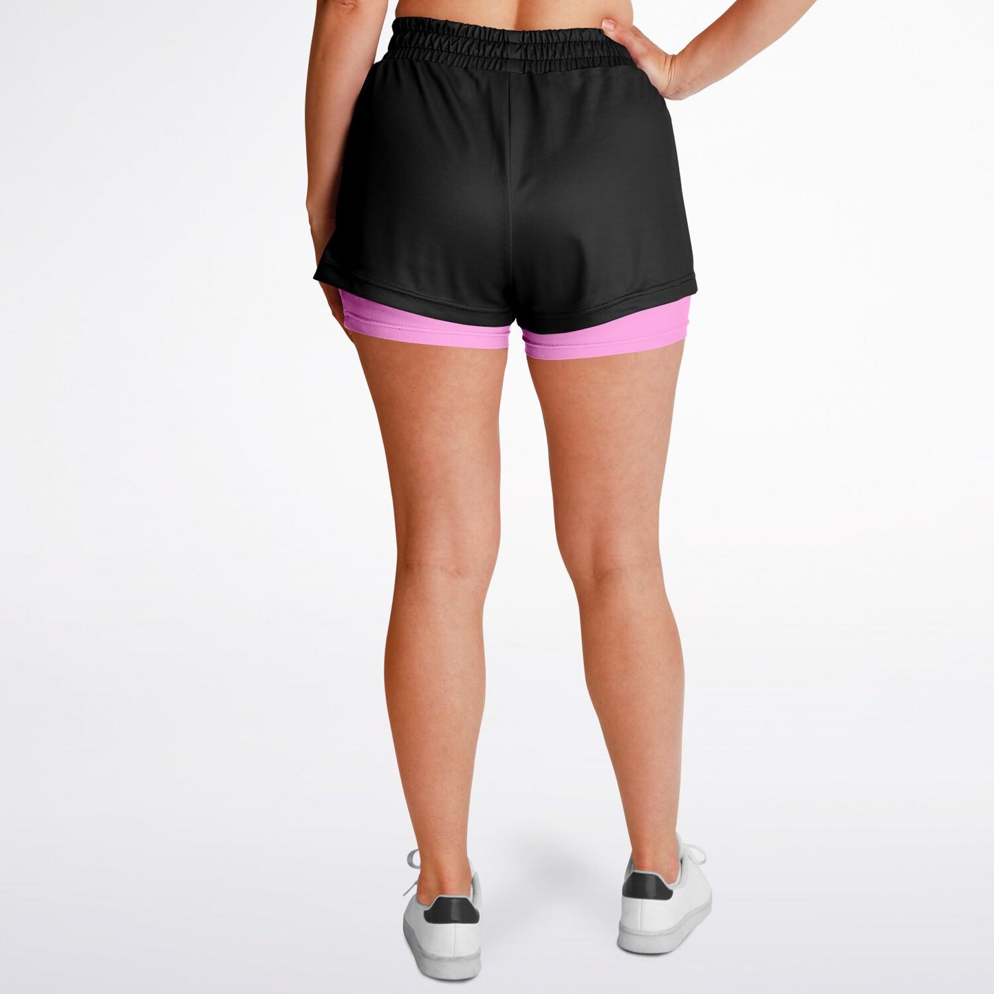 Team Sassy Women's 2-in-1 Shorts - Black & Light Pink