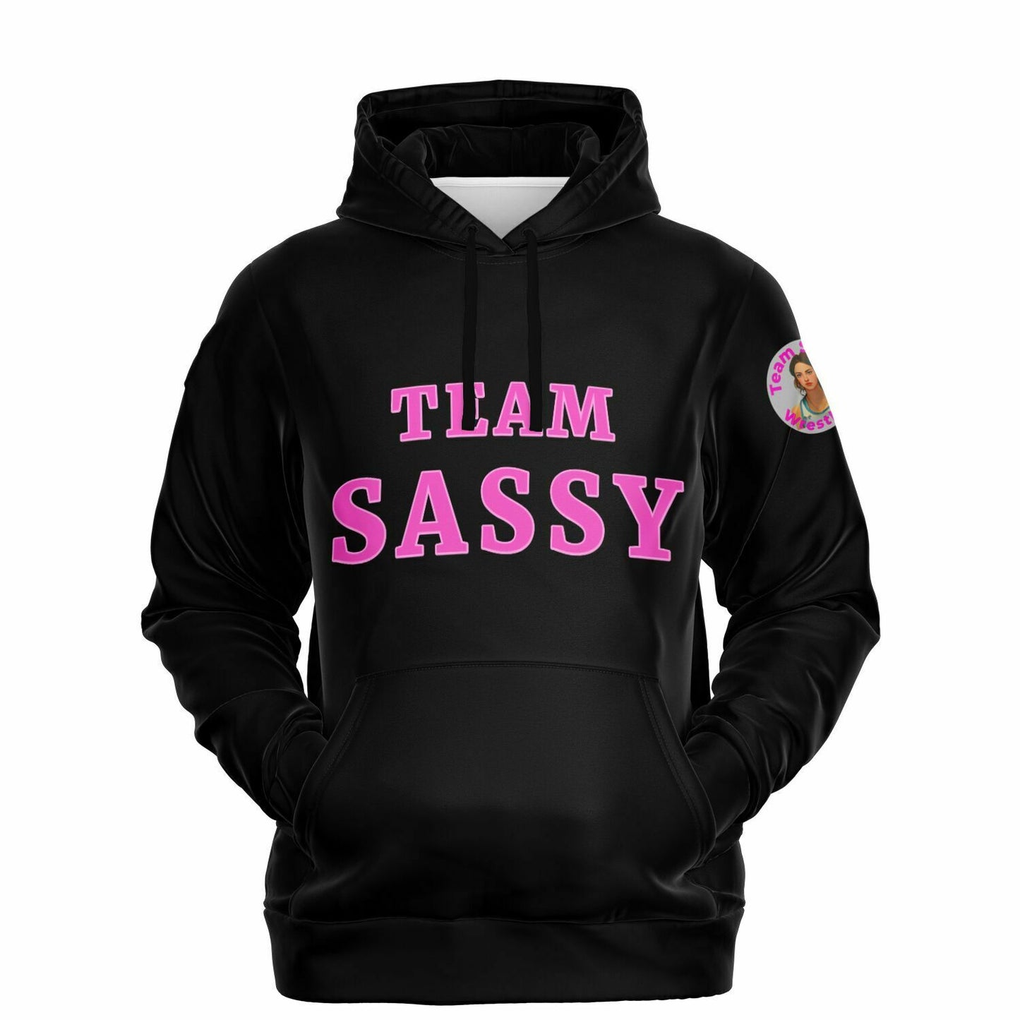 Sisterhood Hoodie - Black & Bright Pink