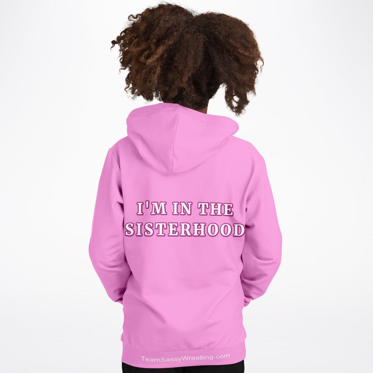 Athletic Kids Hoodie - Light Pink & White