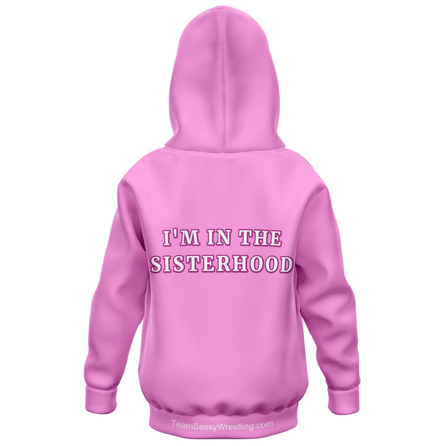 Athletic Kids Hoodie - Light Pink & White