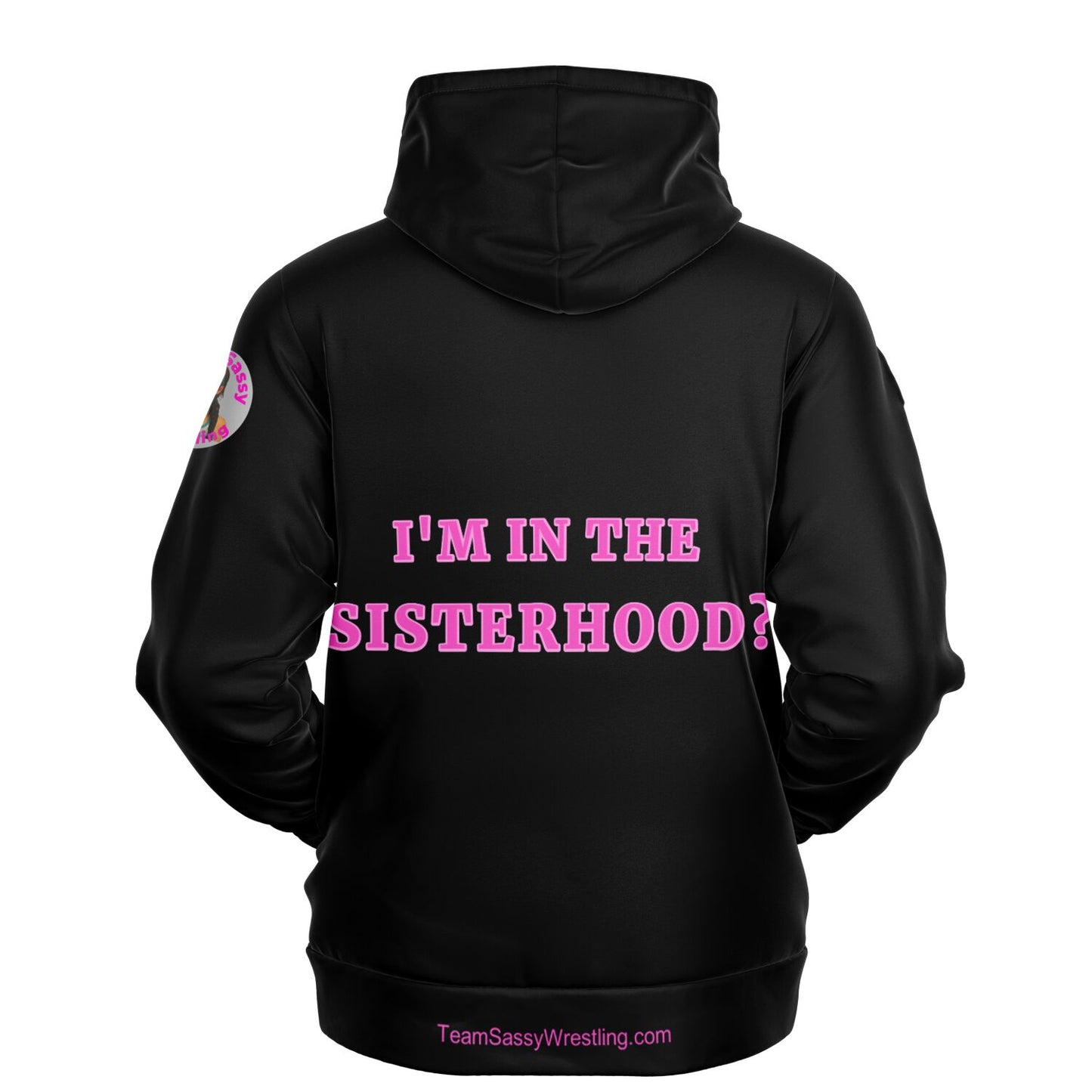 Sisterhood Hoodie - Black & Bright Pink