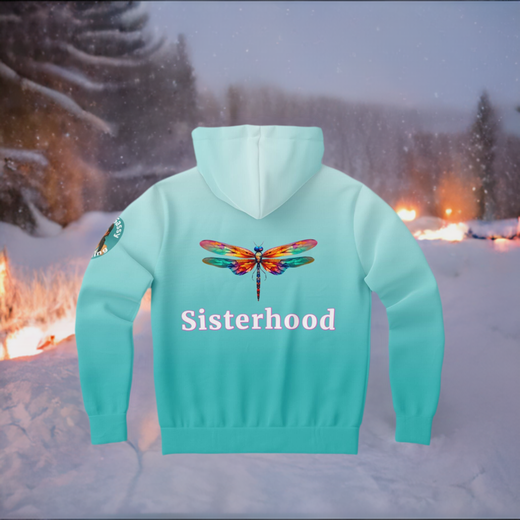 Team Sassy Dragonfly Teal Hoodie-Cotton Lined