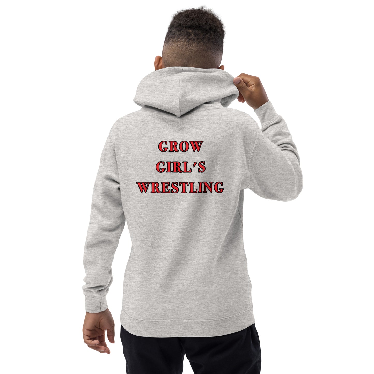 Kids Grow Girl's Wrestling Hoodie Black/Red Logo