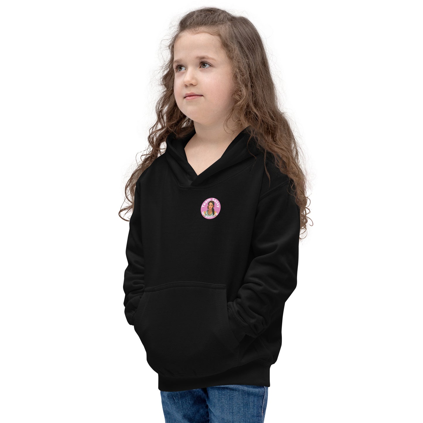 Kids Grow Girl's Wrestling Hoodie Pink/White Logo