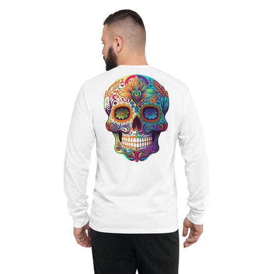 Men's Champion Multi-Color Skull Long Sleeve Shirt