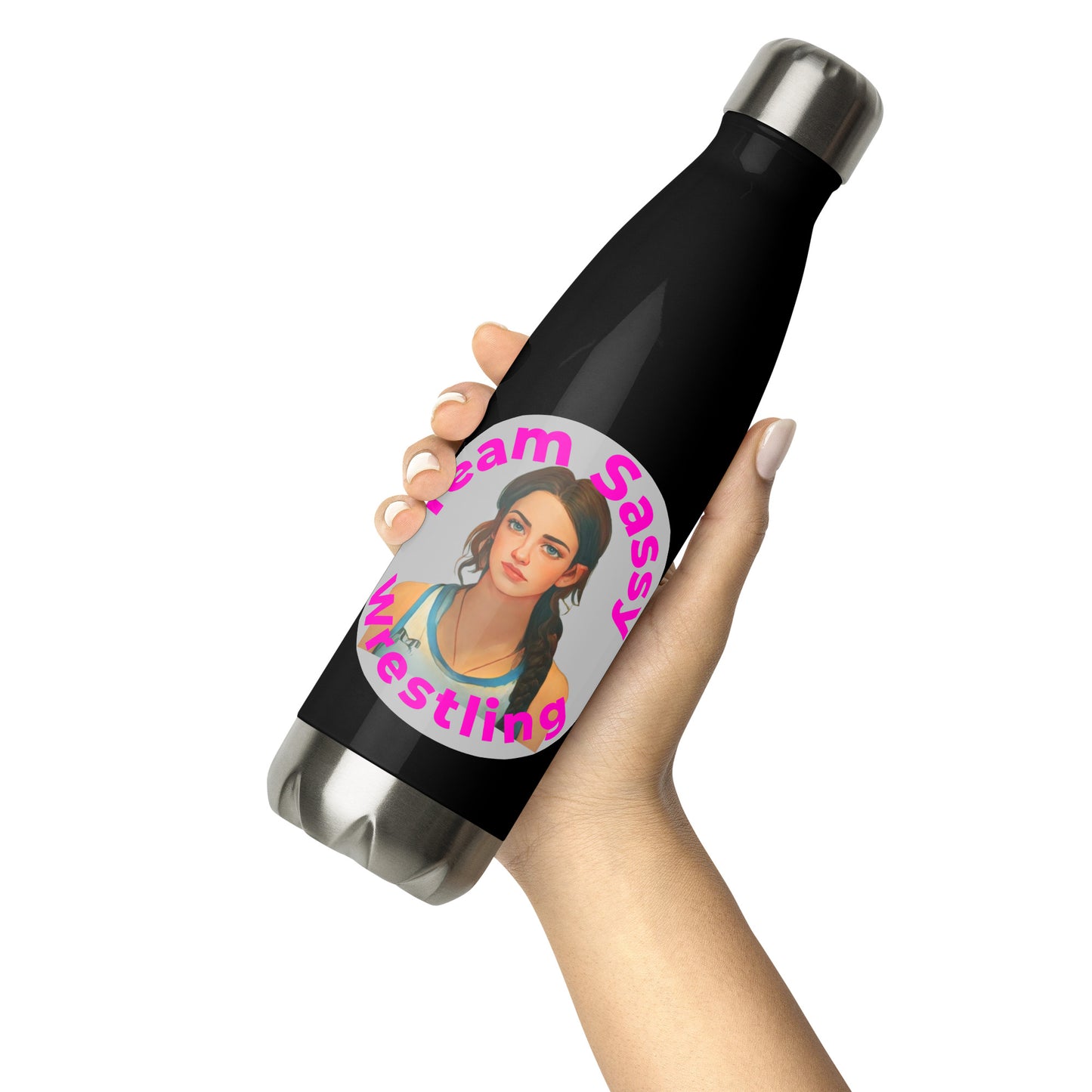 "Team Sassy" Stainless Steel Water Bottle-Original Logo