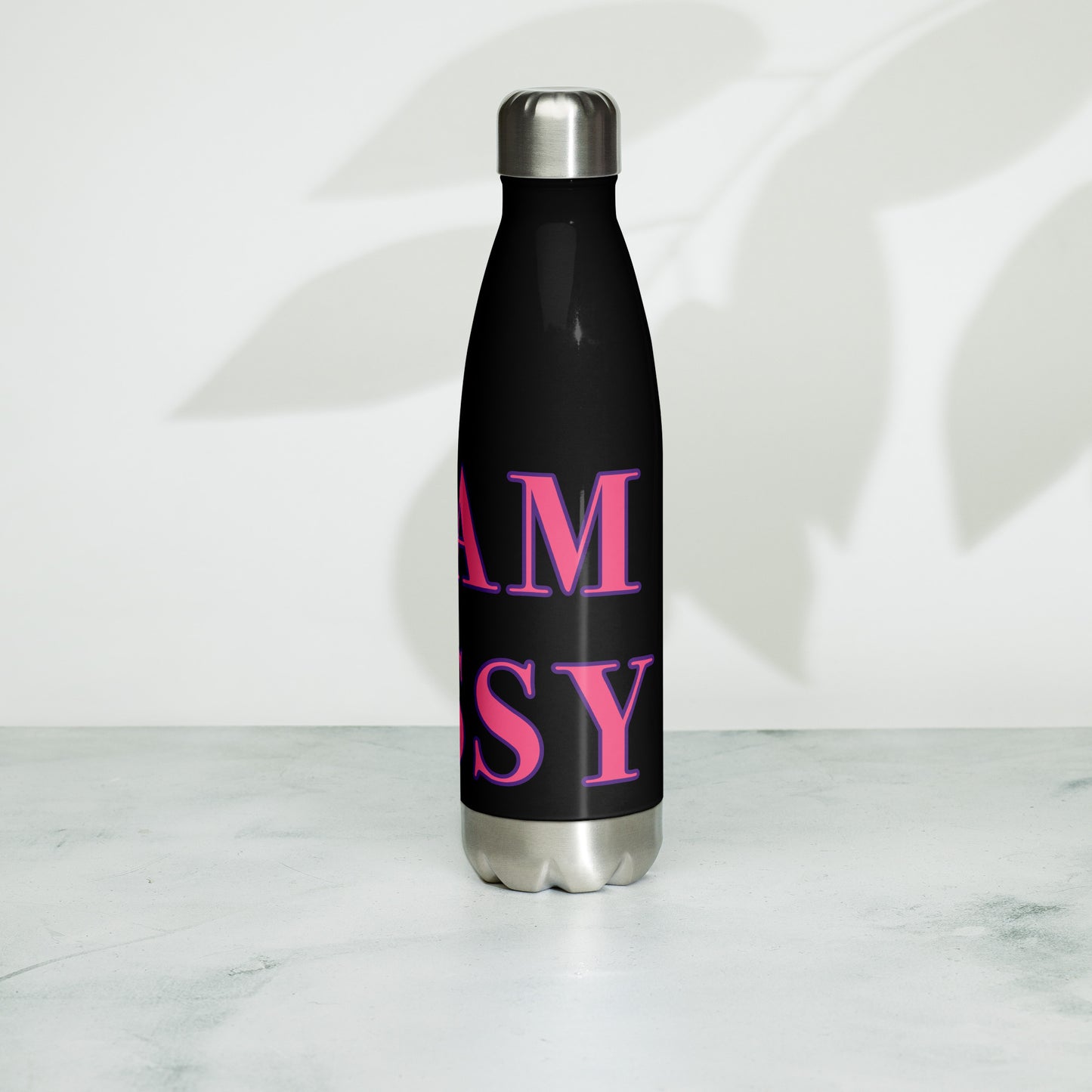 Pink Team Sassy Stainless Steel Water Bottle