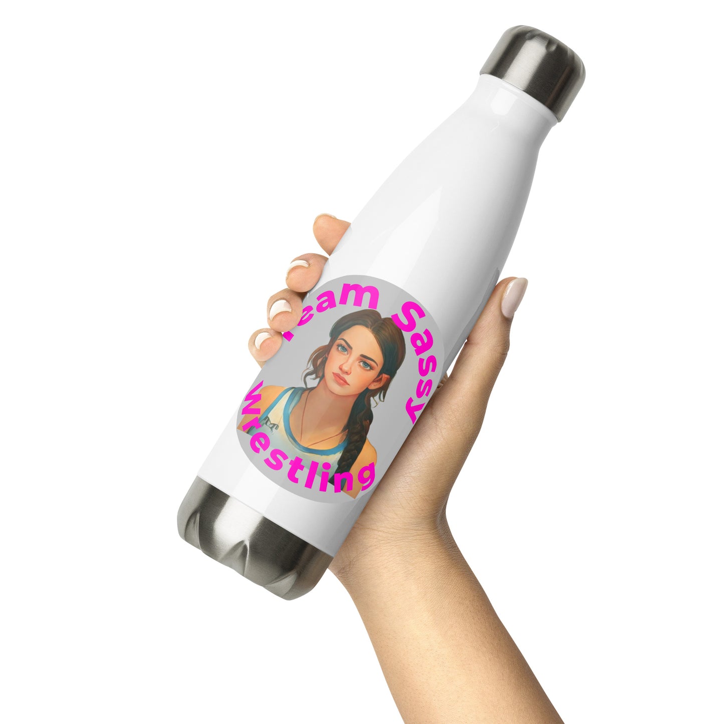 "Team Sassy" Stainless Steel Water Bottle-Original Logo