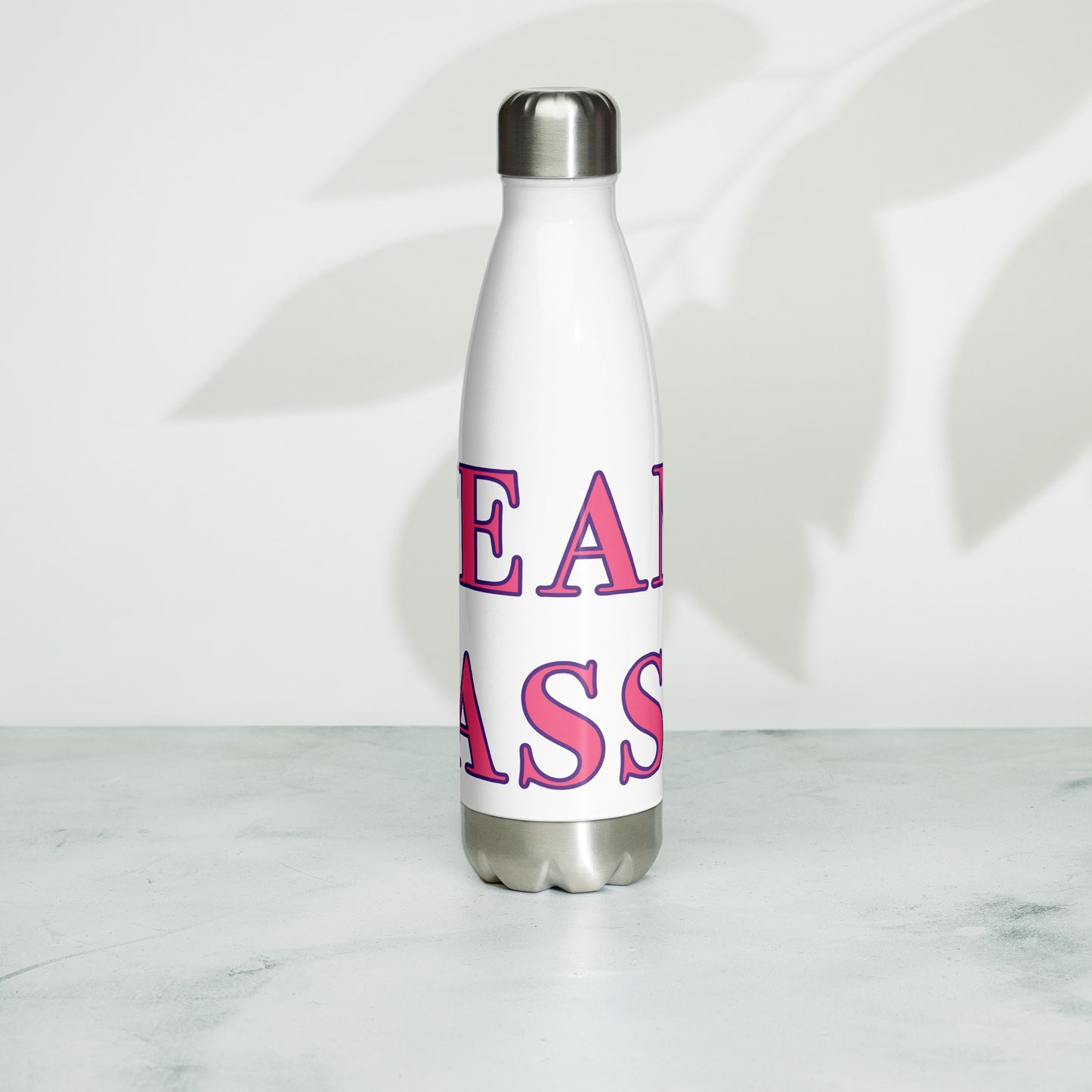 Pink Team Sassy Stainless Steel Water Bottle