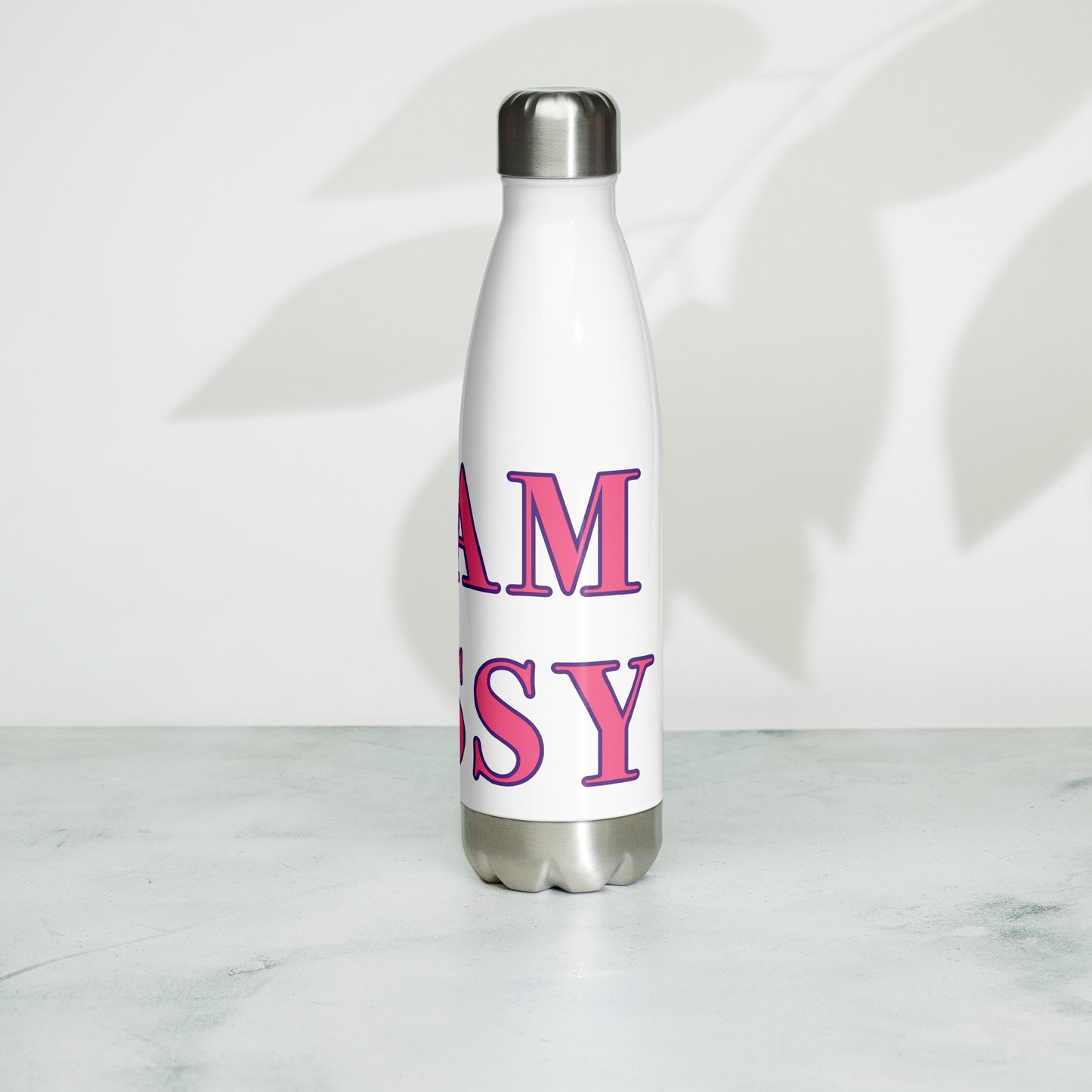 Pink Team Sassy Stainless Steel Water Bottle