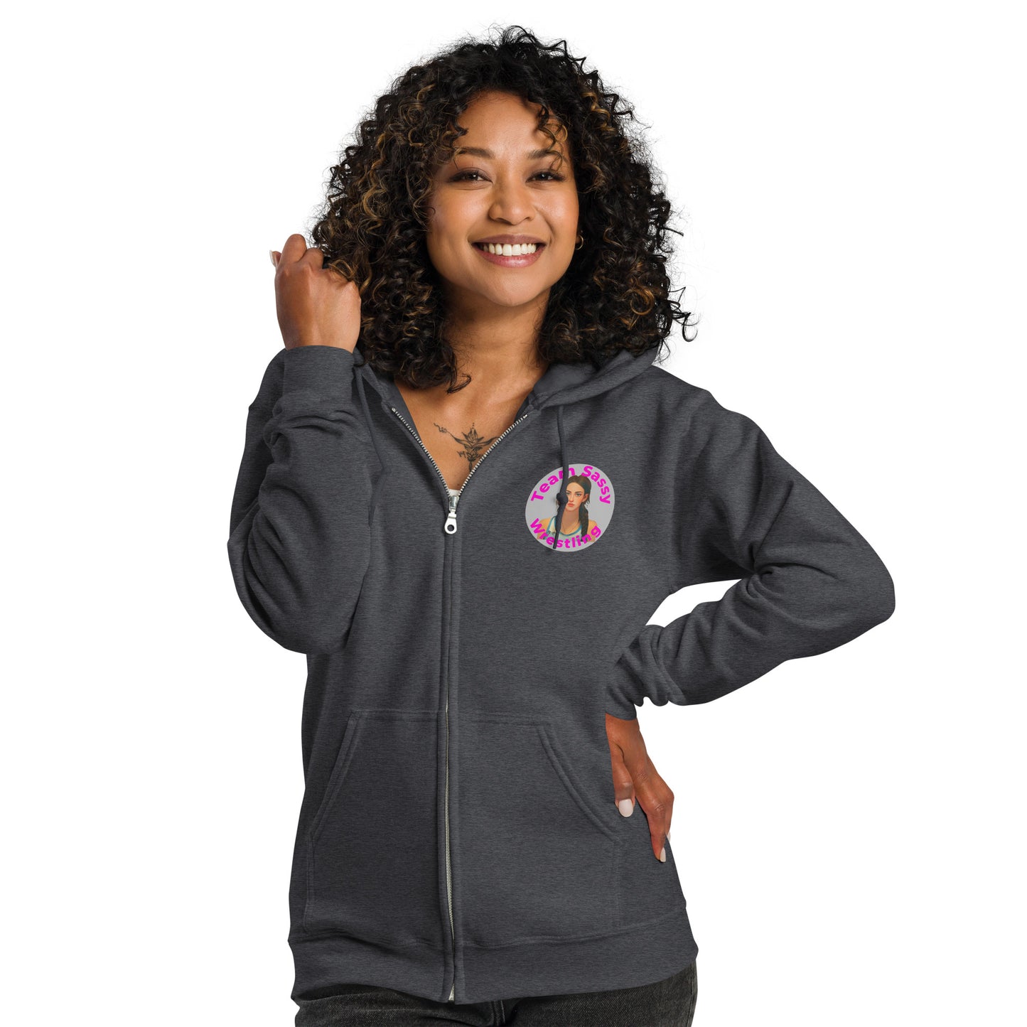 Women's "Team Sassy" Heavy Blend Zip Hoodie