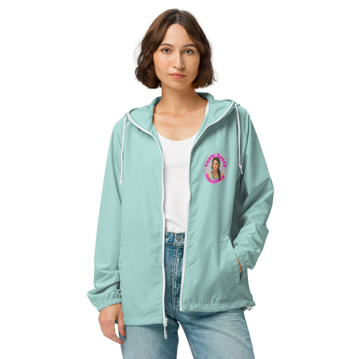 Women's "Team Sassy" Lightweight Zip Up Windbreaker