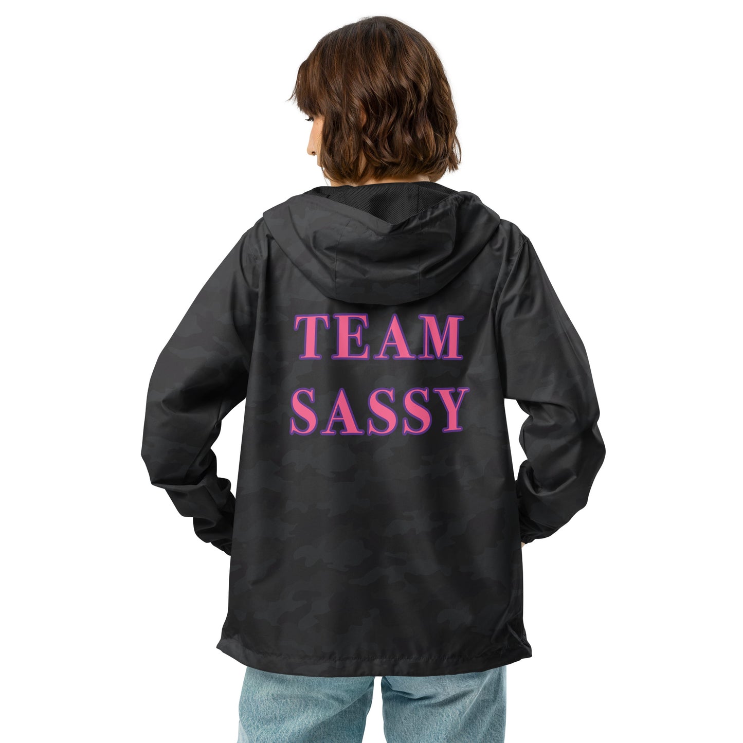 Women's "Team Sassy" Lightweight Zip Up Windbreaker