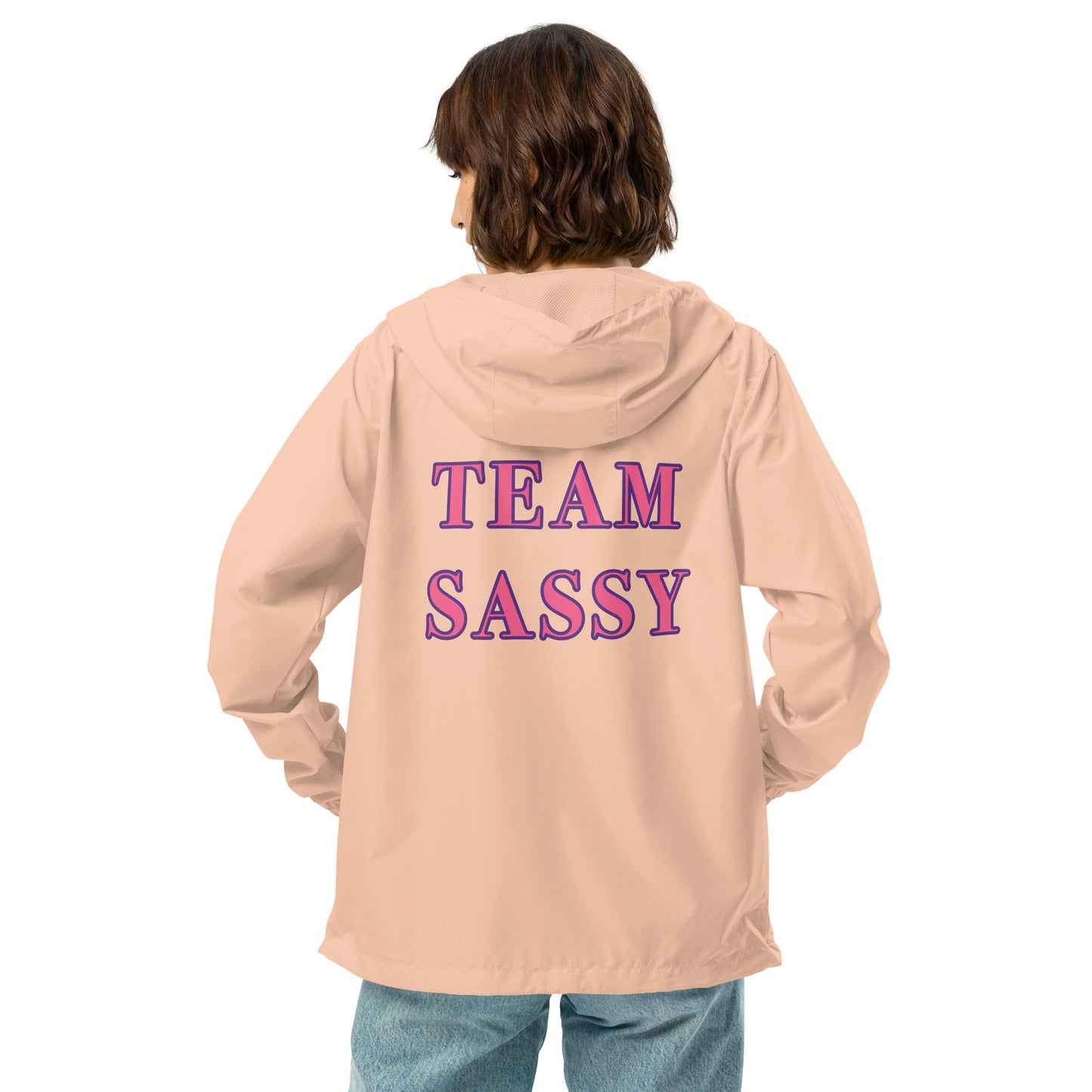 Women's "Team Sassy" Lightweight Zip Up Windbreaker