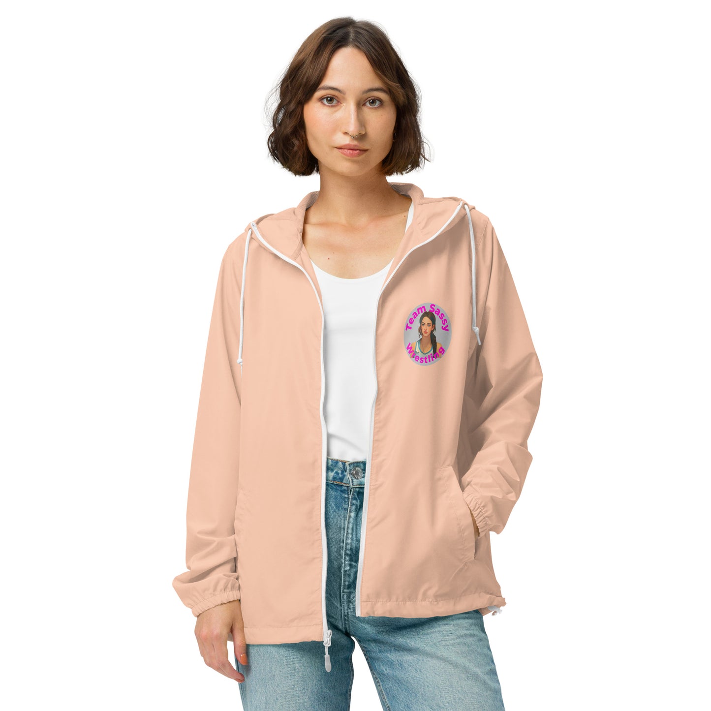 Women's "Team Sassy" Lightweight Zip Up Windbreaker