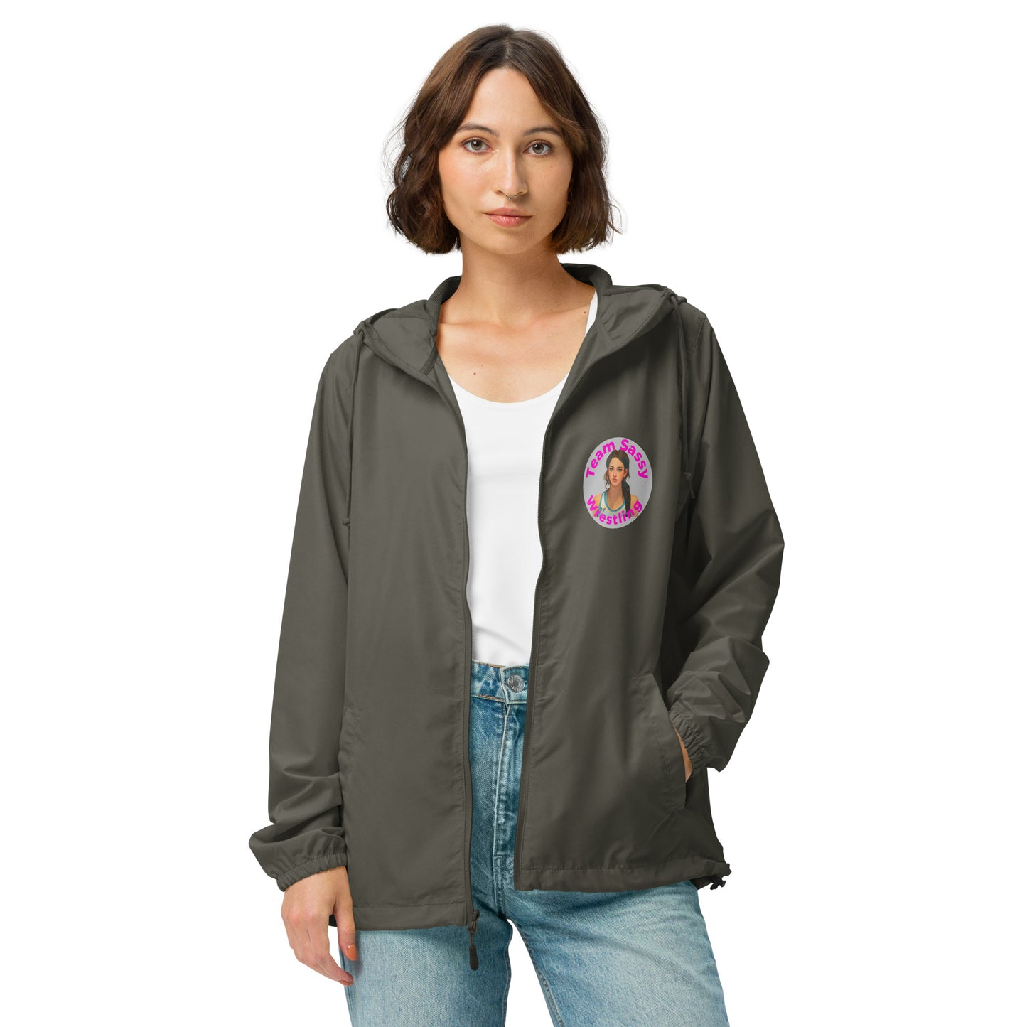 Women's "Team Sassy" Lightweight Zip Up Windbreaker