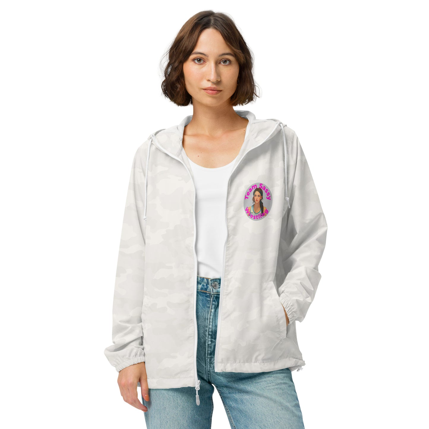 Women's "Team Sassy" Lightweight Zip Up Windbreaker