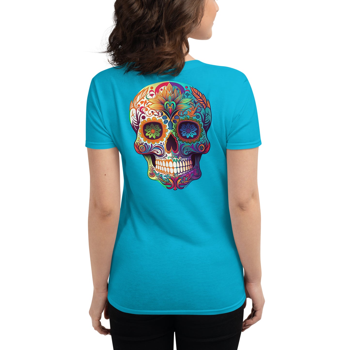 Team Sassy Multi-Color Skull Women's Short Sleeve T-Shirt