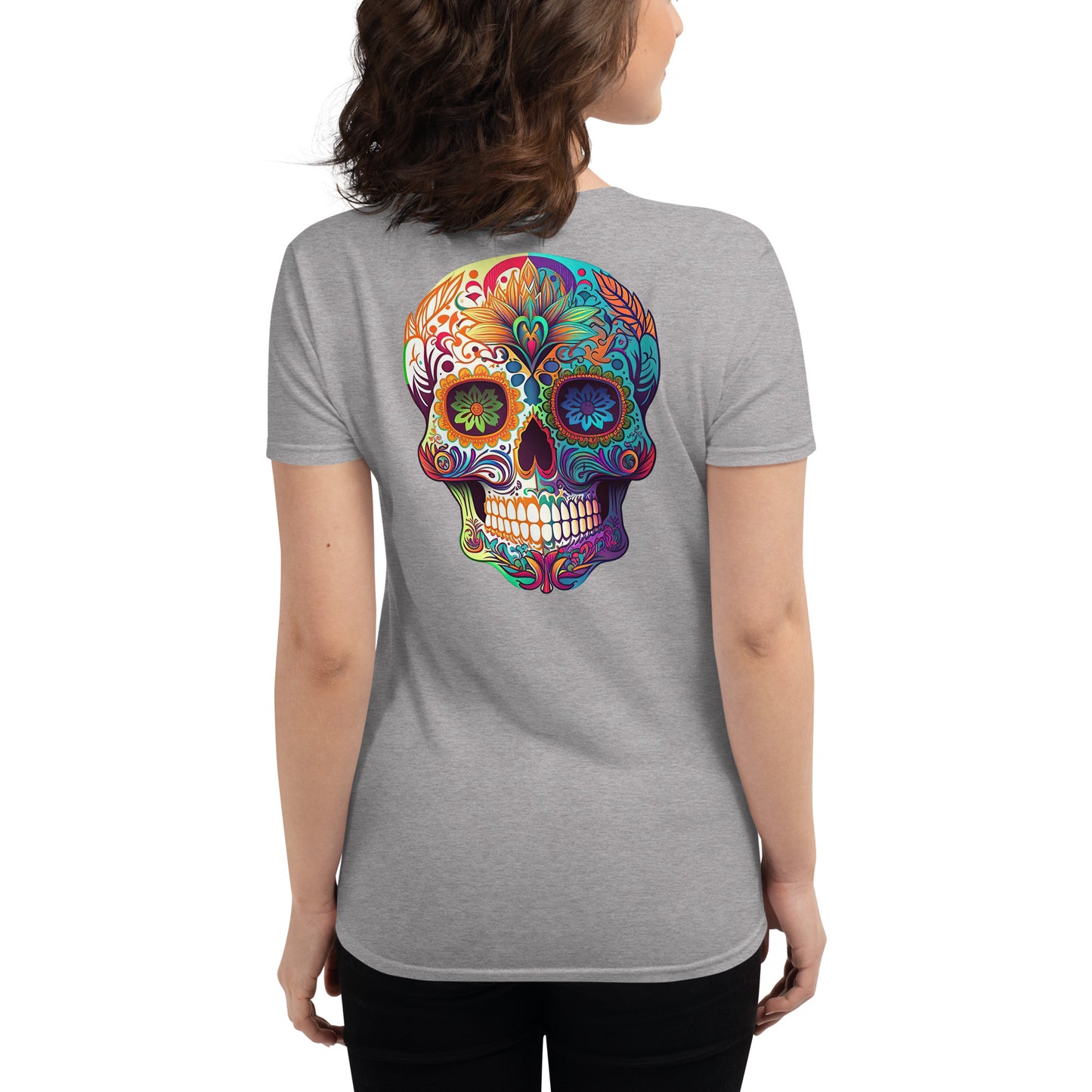 Team Sassy Multi-Color Skull Women's Short Sleeve T-Shirt