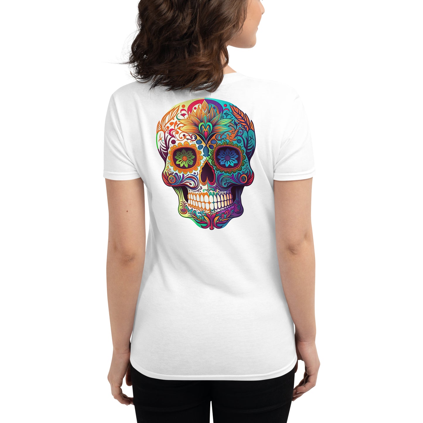 Team Sassy Multi-Color Skull Women's Short Sleeve T-Shirt