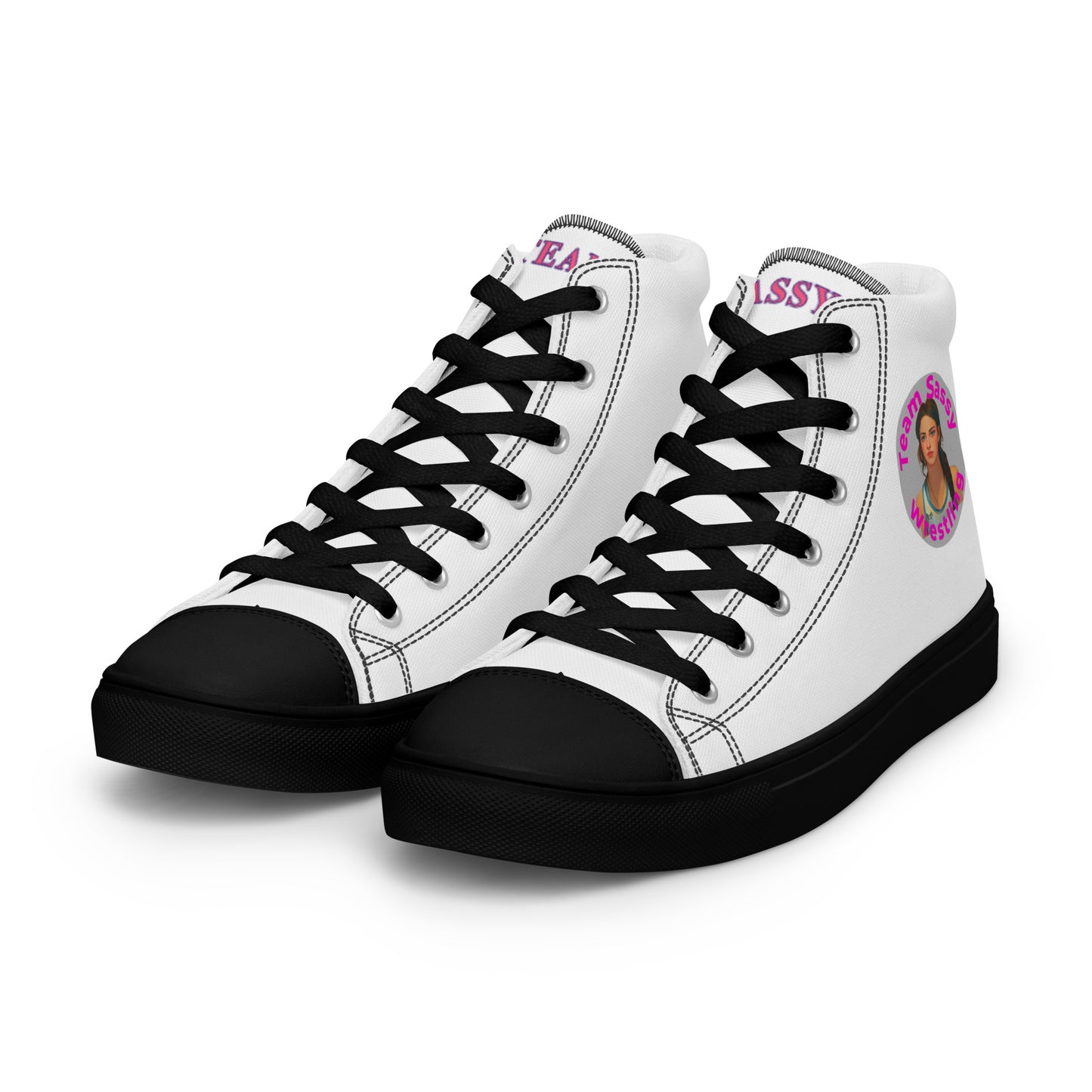 Women’s "Team Sassy" High Top Canvas Shoes-Original Logo